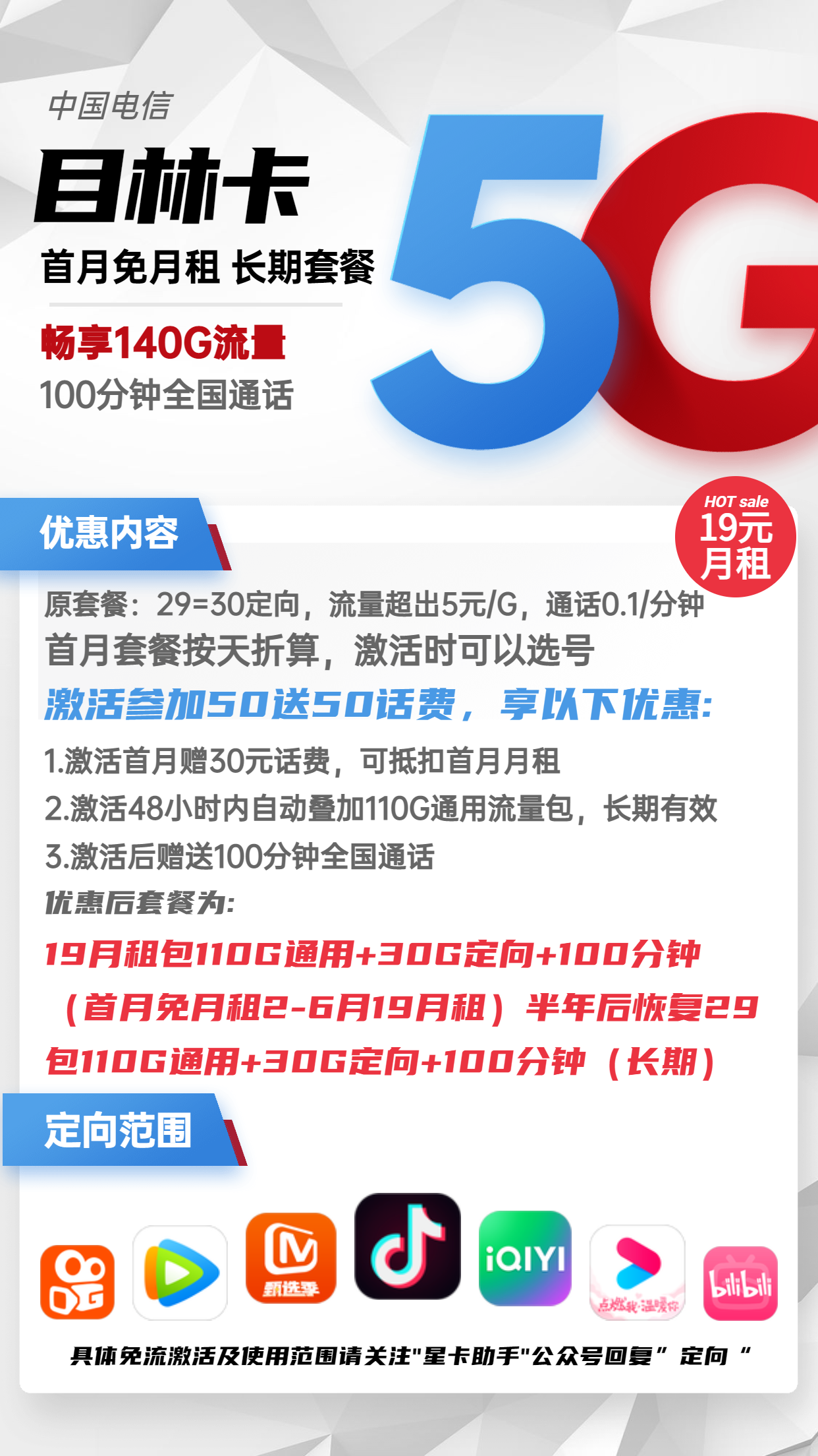 电信天林卡的超值优惠，80G流量加100分钟通话仅需19元，你会考虑办理吗？
