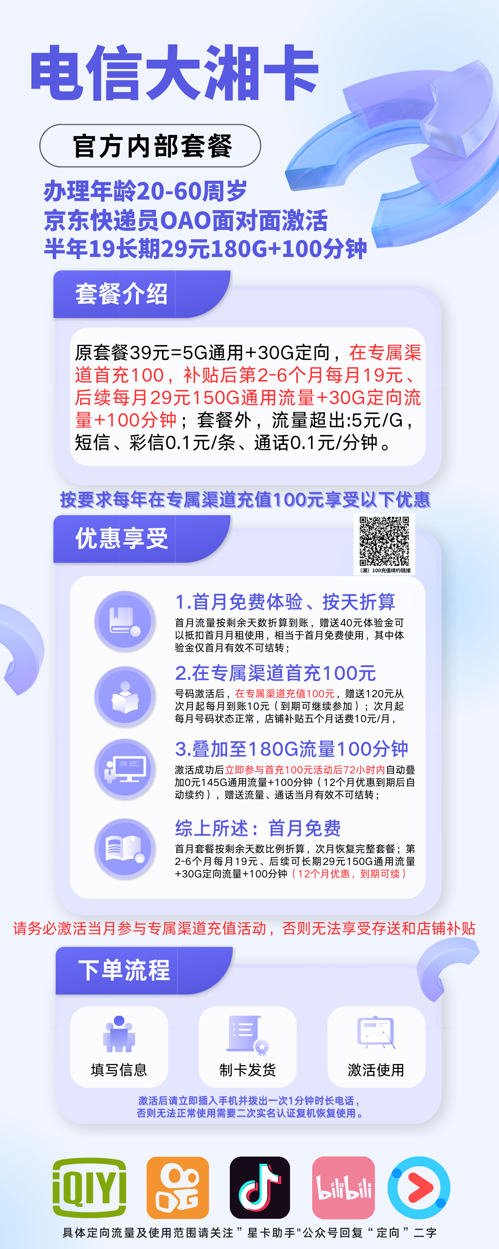 图片[2]-电信大湘卡19元150G通用流量+30G定向流量+100分钟通话 长期流量 长期通话-号卡推客
