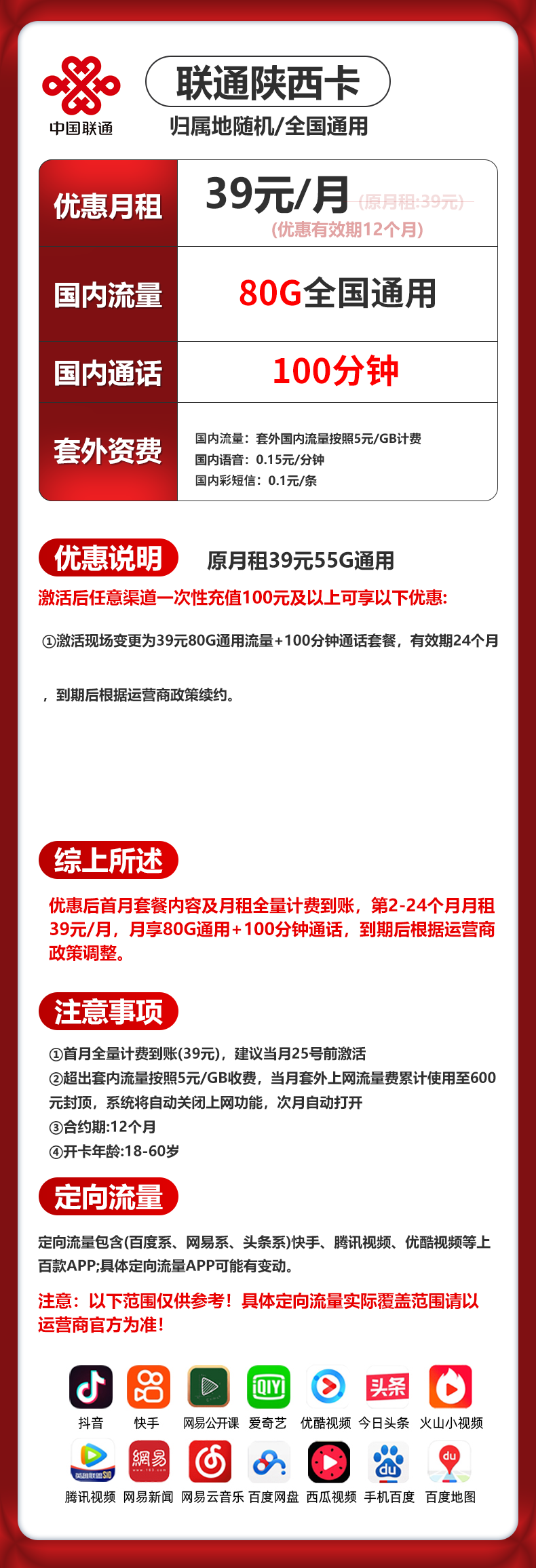 陕西联通【39元80G】 详情图 1