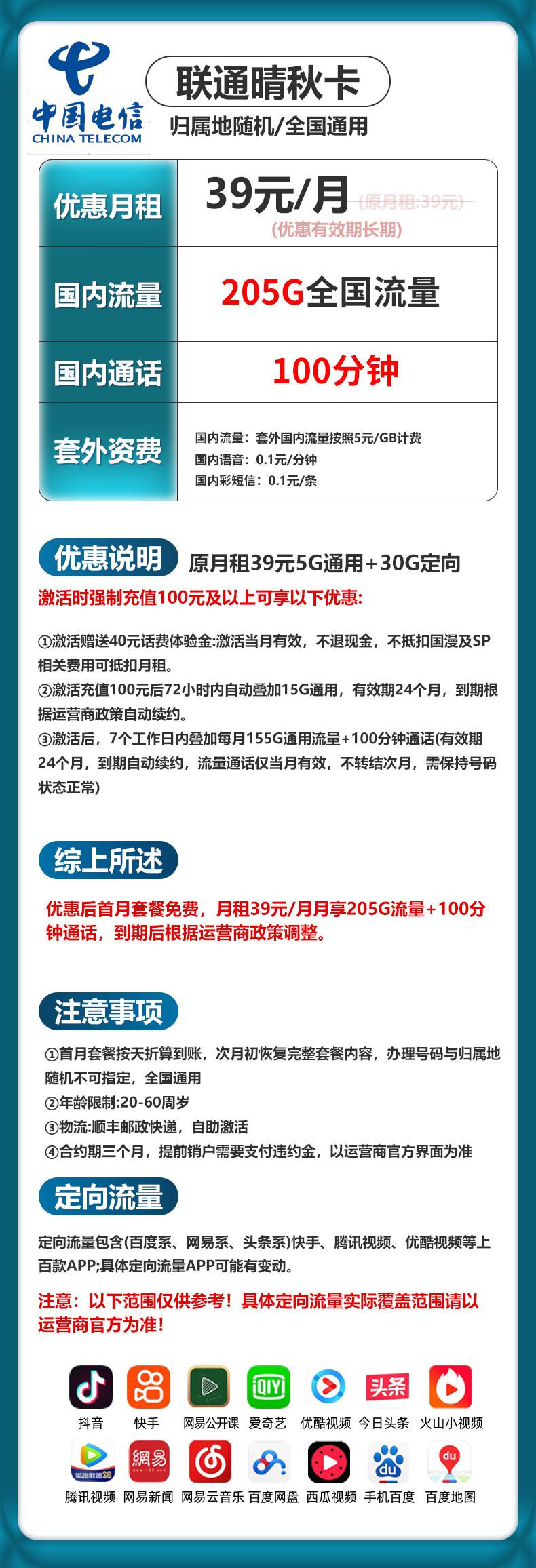 广东电信【39元205G】 详情图 1